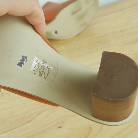 J Crew Size 10 Marlow Mules Brown Leather Slides Block Heel Sandals Preppy Boho - Picture 13 of 13